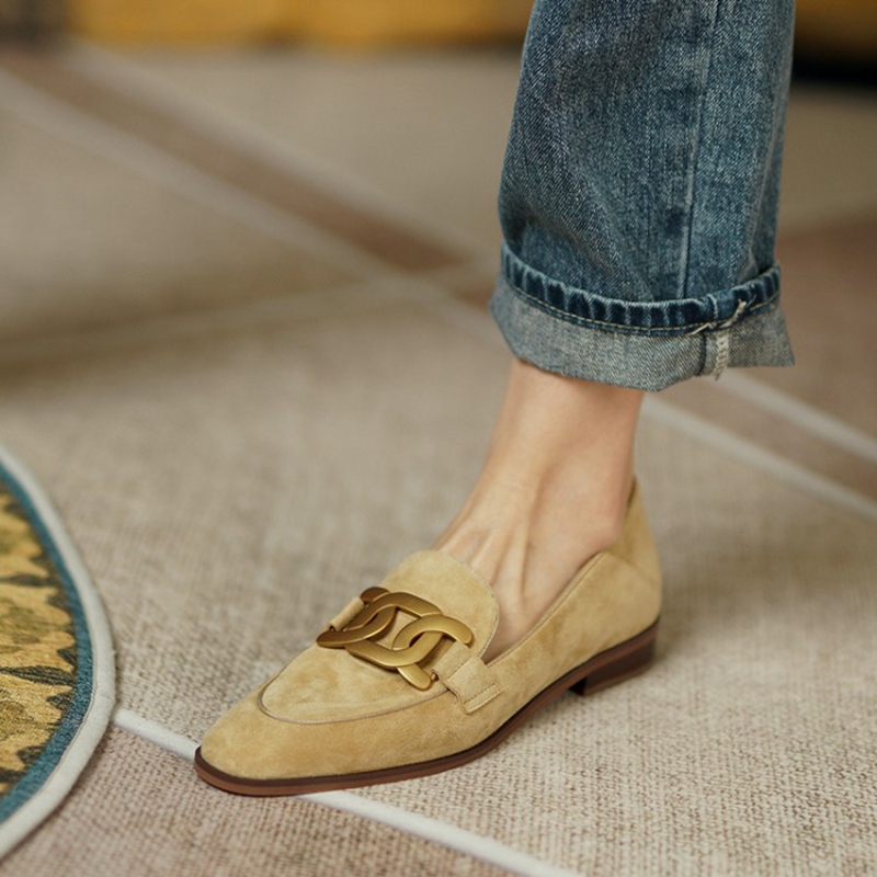 Casual Sandal Leather - Zamszowe damskie mokasyny wiosna/jesień na niskim